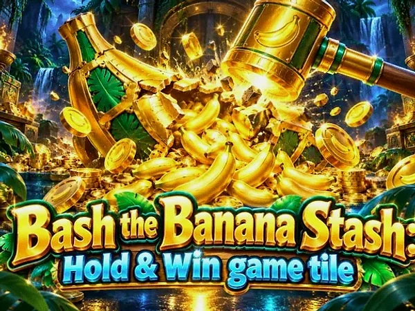 Bash the Banana Stash: Hold & Win game tile at Spinfever