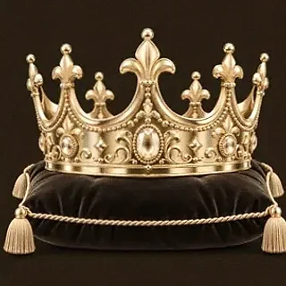 Gold crown on cushion — Spinfever