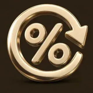 Gold percent symbol — Spinfever