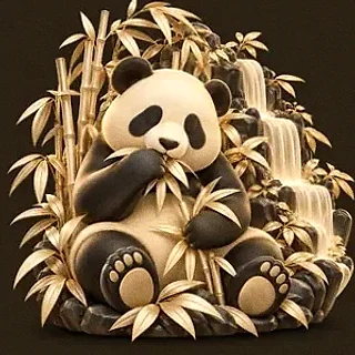 Panda eating bamboo — Spinfever